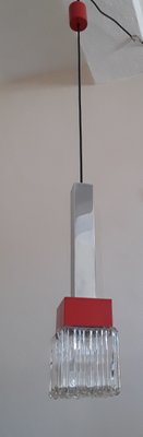 Vintage Ceiling Lamp with a Square Glass Shade, 1970s-HOI-1377495