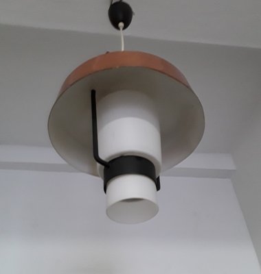 Vintage Ceiling Lamp with an Opaque White Shade, 1970s-HOI-904619