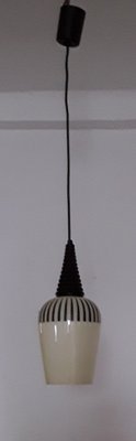 Vintage Ceiling Lamp with Black Plastic Mount, 1960s-HOI-996795