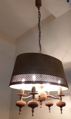 Vintage Ceiling Lamp with Brass Frame, 1970s-HOI-1758287