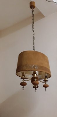 Vintage Ceiling Lamp with Brass Frame, 1970s-HOI-1758287