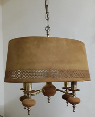 Vintage Ceiling Lamp with Brass Frame, 1970s-HOI-1758287