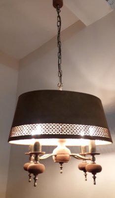 Vintage Ceiling Lamp with Brass Frame, 1970s-HOI-1758287