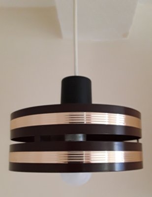 Vintage Ceiling Lamp with Brown-Painted Metal Screen, 1970s-HOI-1348331