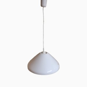 Vintage Ceiling Lamp with White Plastic Shade, 1970s-HOI-2021817