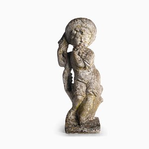 Vintage Cement Statue of a Child-NQ-636673