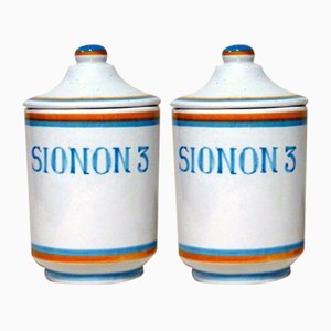 Vintage Ceramic Apothecary Vases from Deruta, 1960s, Set of 2-GKB-835977