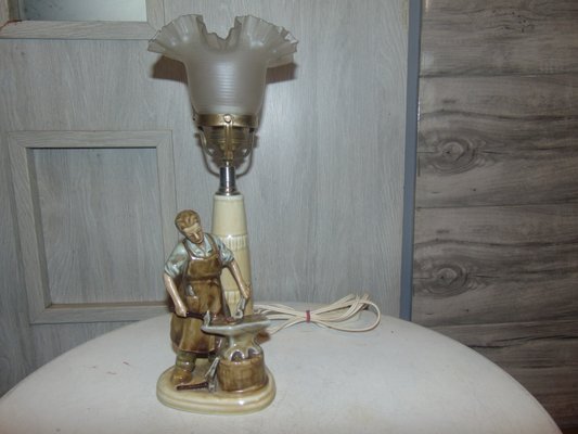 Vintage Ceramic Blacksmith Desk Lamp-CAQ-1058681