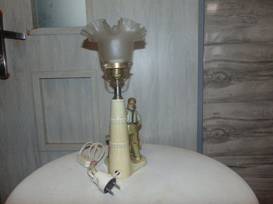 Vintage Ceramic Blacksmith Desk Lamp-CAQ-1058681