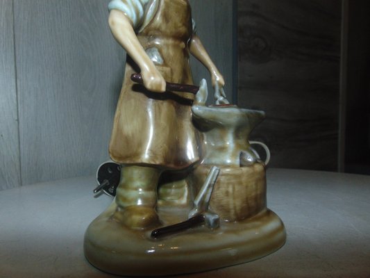 Vintage Ceramic Blacksmith Desk Lamp-CAQ-1058681