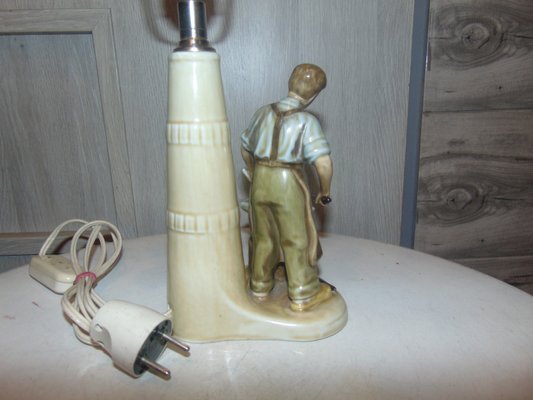 Vintage Ceramic Blacksmith Desk Lamp-CAQ-1058681