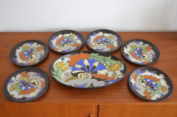 Vintage Ceramic Bowls from Gouda, Set of 7-OV-828008