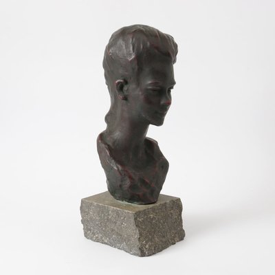 Vintage Ceramic Bust of a Girl by Ernest Patris, 1960s-IXK-958165