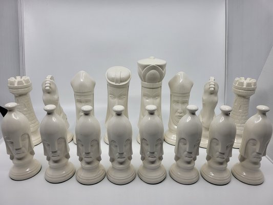 Vintage Ceramic Chess Set, Set of 32-QCI-2020700