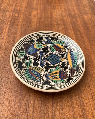 Vintage Ceramic Handpainted Fish Wall Plate, 1970s-UAH-1367238