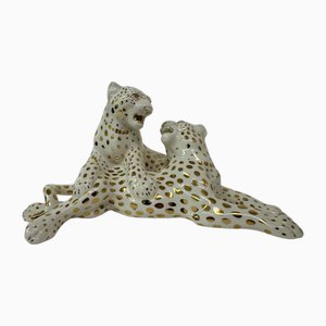 Vintage Ceramic Leopard by Ronzan, Italy, 1970s-BGP-1815773