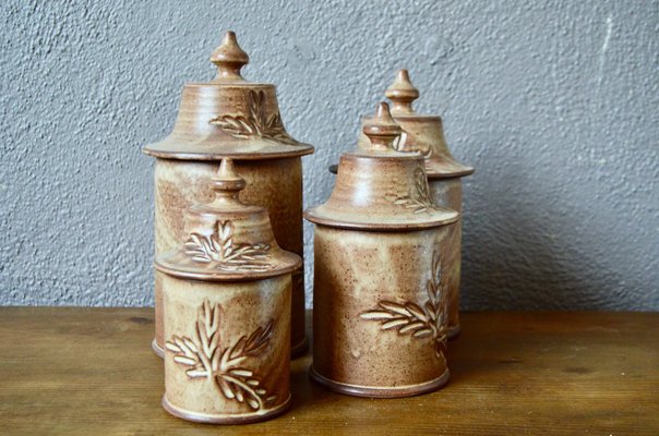 Vintage Ceramic Pots from Vallauris, Set of 4-AIU-1286683