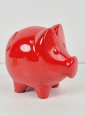 Vintage Ceramic Red Piggy Bank from Scheurich Keramik, 1970s-AXJ-2036074