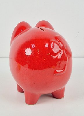 Vintage Ceramic Red Piggy Bank from Scheurich Keramik, 1970s-AXJ-2036074