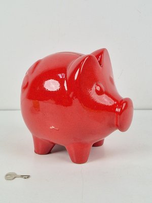 Vintage Ceramic Red Piggy Bank from Scheurich Keramik, 1970s-AXJ-2036074