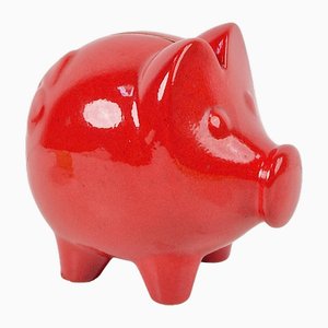 Vintage Ceramic Red Piggy Bank from Scheurich Keramik, 1970s-AXJ-2036074