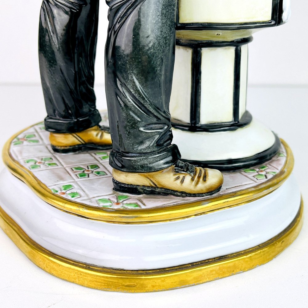 Vintage Ceramic Sculpture of Barber from Capodimonte, Italy, 1950s