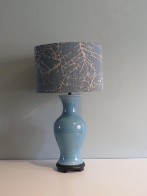 Vintage Ceramic Table Lamp with Custom-Made Lampshade, 1960s-UKG-1728677