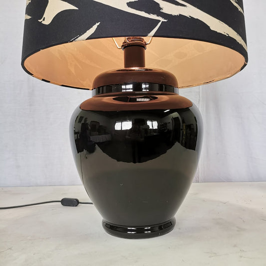 Vintage Ceramic Table Lamp with Missoni Fabric Lampshade, 1980s