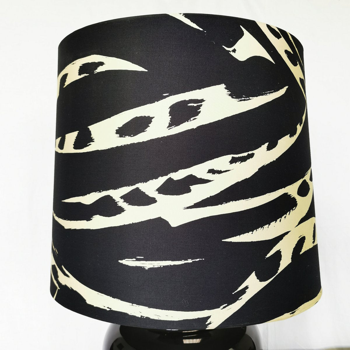 Vintage Ceramic Table Lamp with Missoni Fabric Lampshade, 1980s