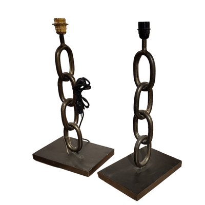 Vintage Chain Iron Table Lamps, Set of 2-TCS-1811927