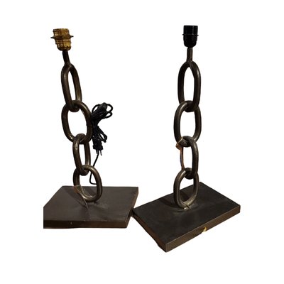 Vintage Chain Iron Table Lamps, Set of 2-TCS-1811927