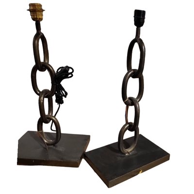 Vintage Chain Iron Table Lamps, Set of 2-TCS-1811927