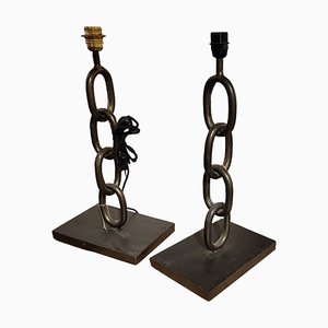 Vintage Chain Iron Table Lamps, Set of 2-TCS-1811927