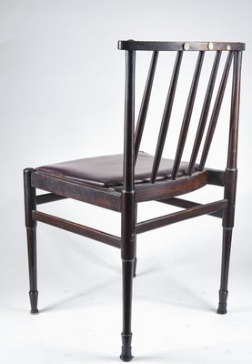 Vintage Chair in Dark Stained Wood and Leather, 1960s-RAQ-948190