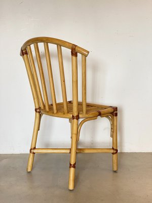 Vintage Chairs in Bamboo and Leather, 1970s, Set of 2-NPC-1341671