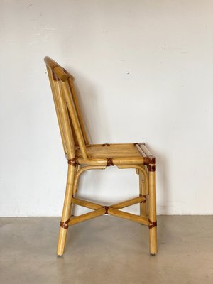 Vintage Chairs in Bamboo and Leather, 1970s, Set of 2-NPC-1341671