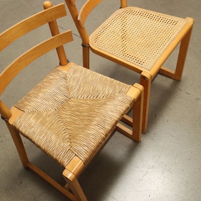 Vintage Chairs in Beech Wood & Vienna Straw Seat, 1980s-VMM-2033291