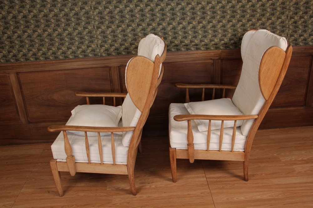 Vintage Chairs in Faded Oak, 1950s, Set of 2