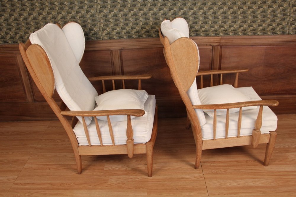 Vintage Chairs in Faded Oak, 1950s, Set of 2