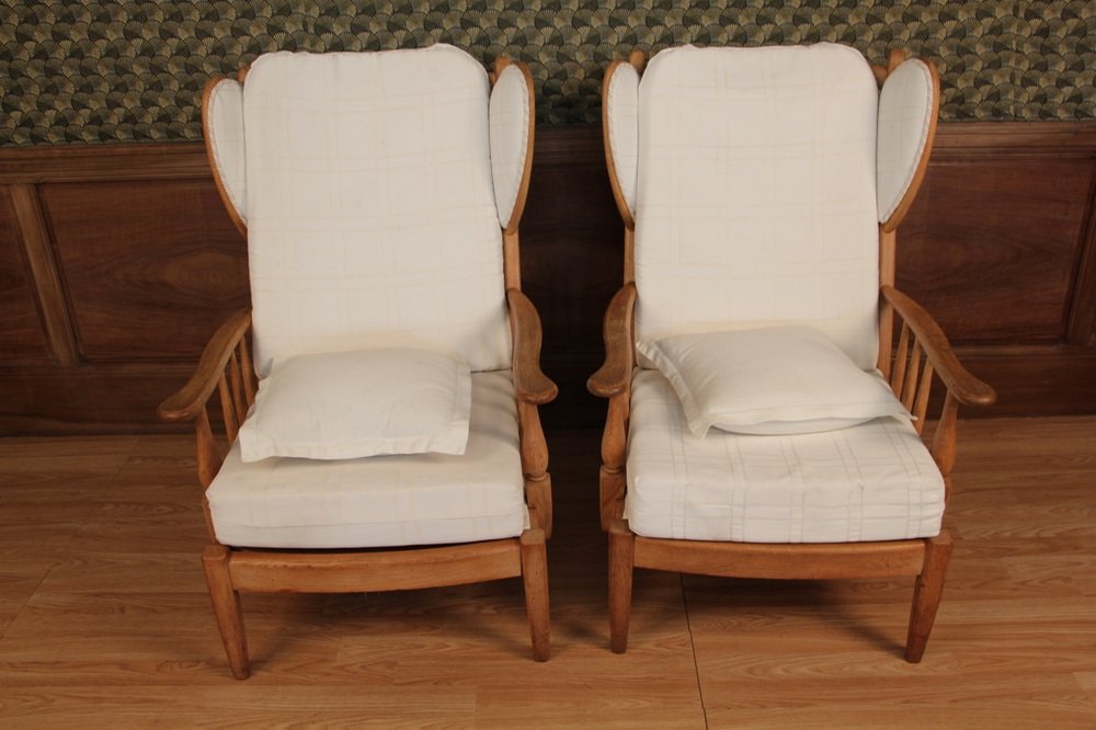 Vintage Chairs in Faded Oak, 1950s, Set of 2