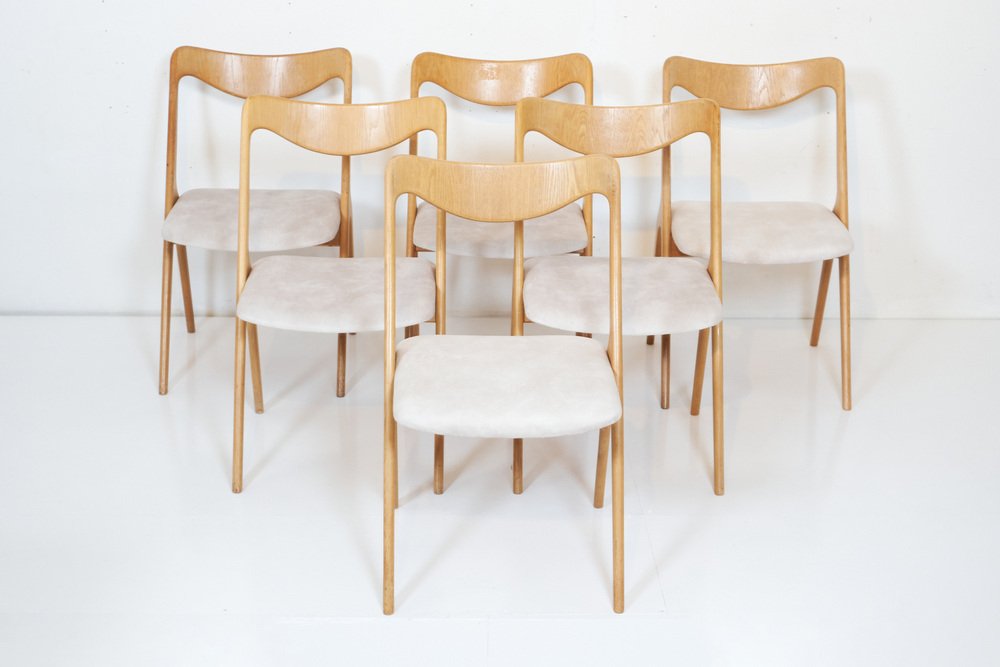 Vintage Chairs in Oak by Albin Johansson & Sons, Set of 6