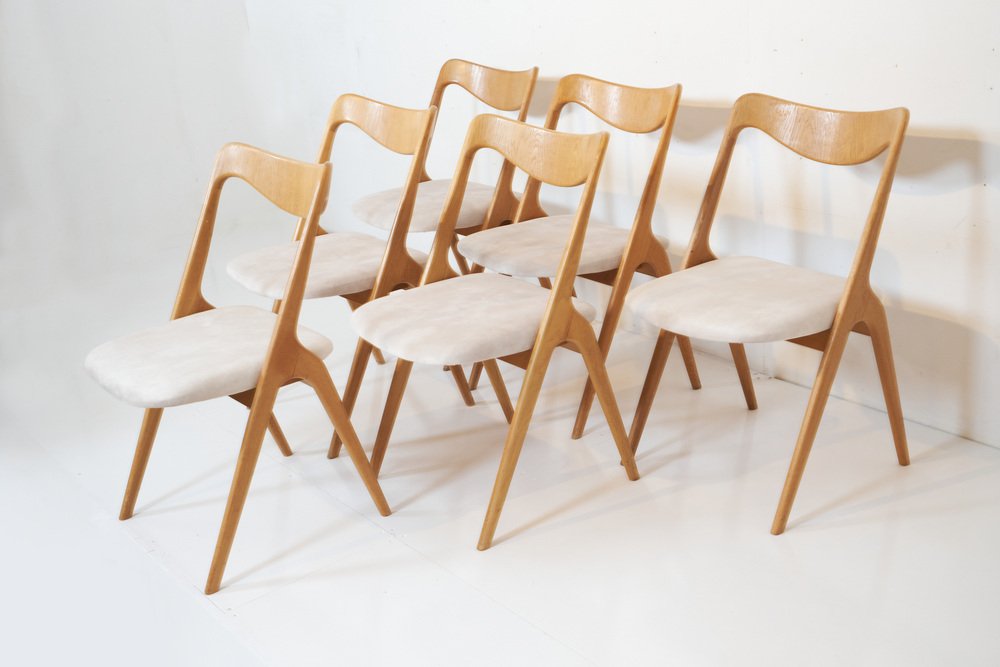 Vintage Chairs in Oak by Albin Johansson & Sons, Set of 6