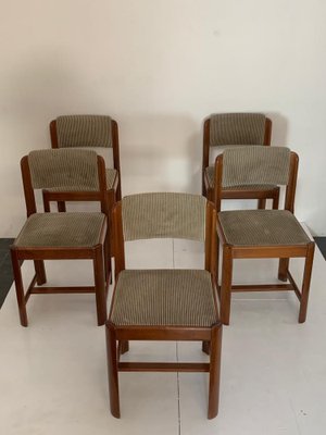 Vintage Chairs in Walnut and Beech, 1970s, Set of 5-IJR-1452973