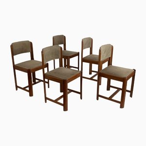 Vintage Chairs in Walnut and Beech, 1970s, Set of 5-IJR-1452973