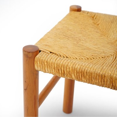 Vintage Chairs in Wood and Straw, 1960s, Set of 4-EZ-2027101