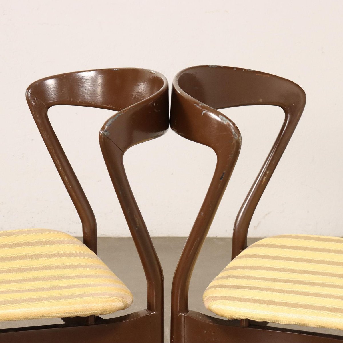 Vintage Chairs in Wood Fabric by Gigi Radice, Italy, 1960s