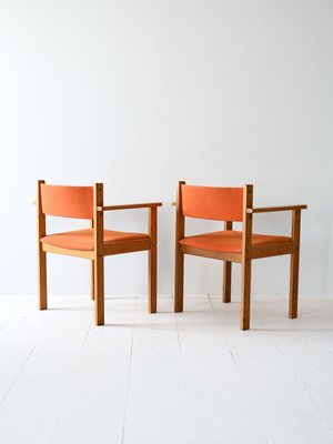 Vintage Chairs with Armrests, 1970s, Set of 2-QWP-2035483