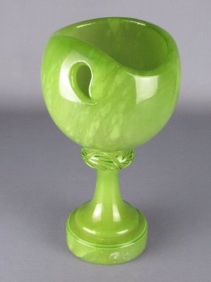 Vintage Chalice Vase in Green Alabaster Stone, 1980s-PWG-2034512