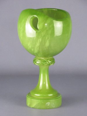 Vintage Chalice Vase in Green Alabaster Stone, 1980s-PWG-2034512