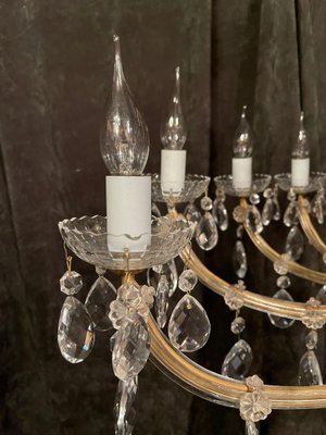 Vintage Chandelier in Crystal & Brass-FLW-1401977